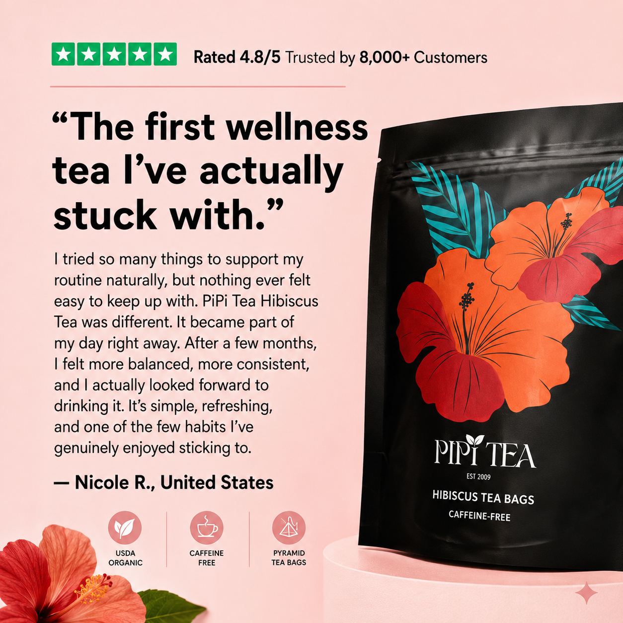 PiPi Tea Hibiscus — Lower Your Blood Pressure Naturally, Backed by 100+ Clinical Studies